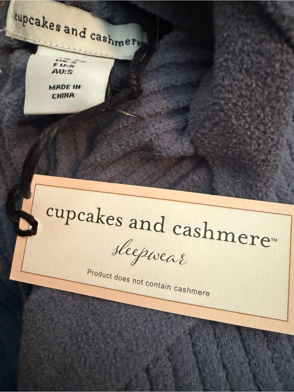 cupcakes & cashmere Soft Ribbed Sleepwear Set in Slate Blue - Picture 3 of 3